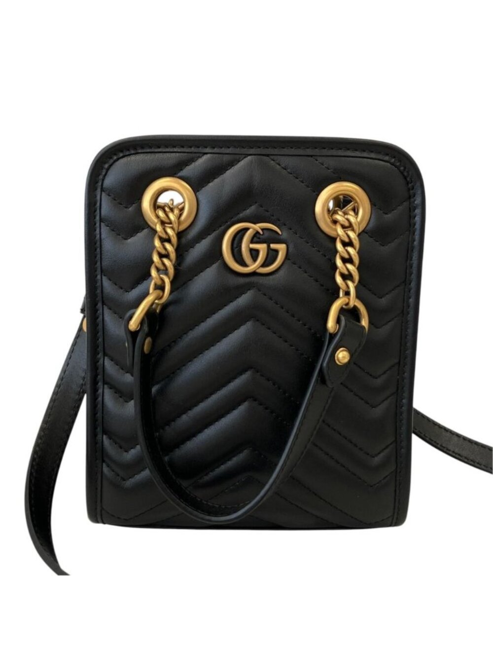 Gucci GG Marmont Quilted Leather Shoulder Bag Black